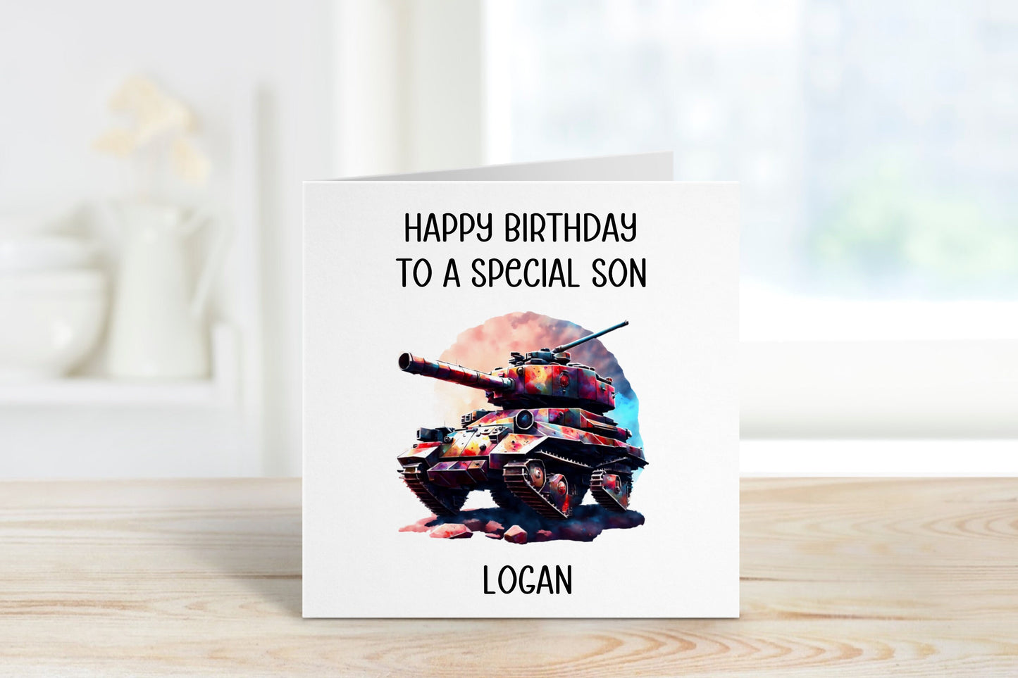 Tank Birthday Card, Grandson Birthday Card, Birthday Card For Grandson, Personalised Birthday Card
