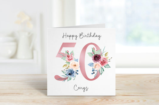 Birthday Card, Personalised 50th Birthday Card For , 40th, 50th, 60th, 70th, 80th, 90th, 100th Special Birthday