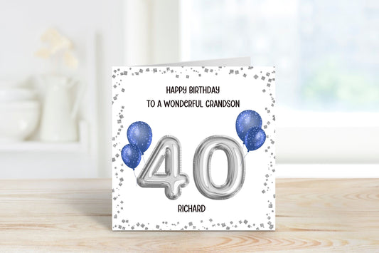 40th Birthday Card, Personalised Great Grandson Birthday Card, Personalised Birthday Card For Him, Great Grandson Birthday Card