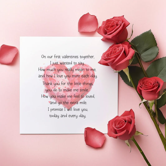 1st Valentines Day Together, Valentine's Day Card For Him, Valentine's Card For Her, Heart Valentine Card, First Valentines Day Card