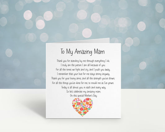 Mothers Day Card, Mothers Day Card For Mam, Mam Mother's Day Poem