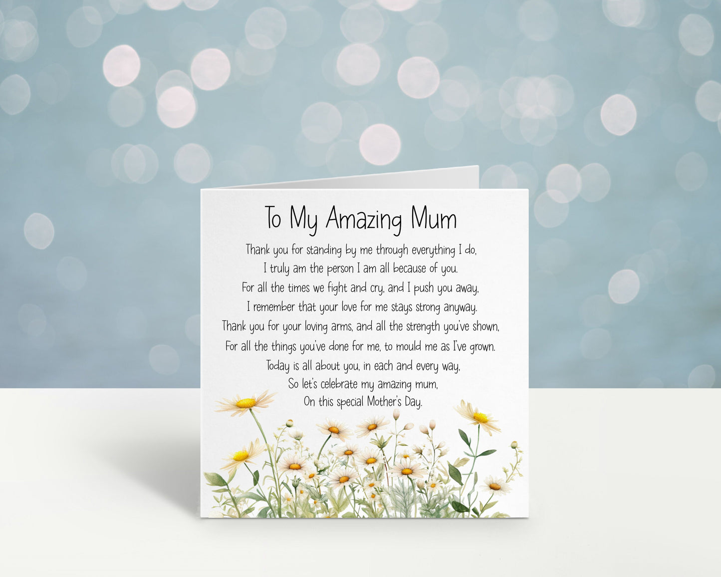 Mothers Day Card, Mothers Day Card For Mam, Mam Mother's Day Poem, Daisy Card
