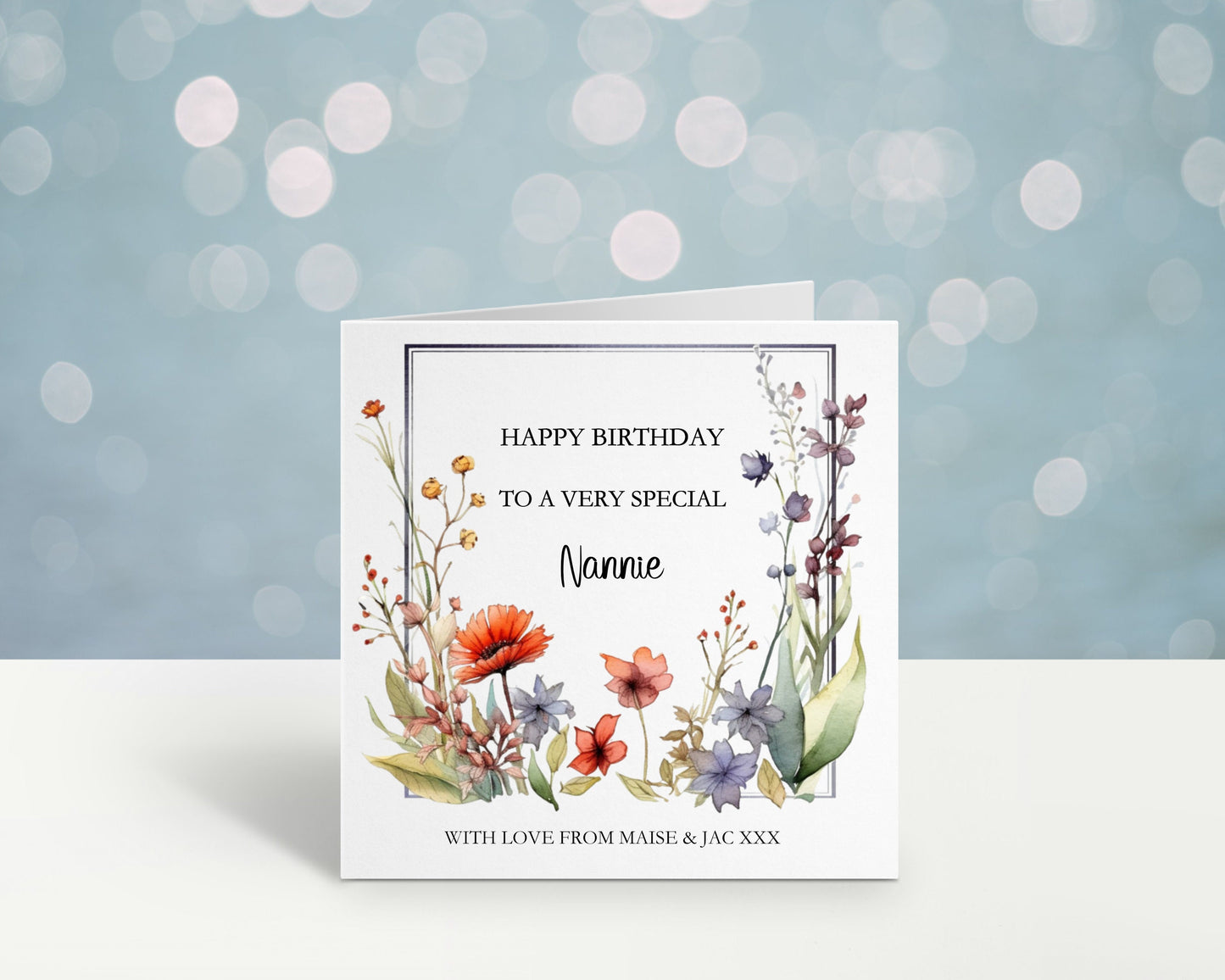 Birthday Card For Nanna, Personalised Birthday Day Card For Nanna, Mum, Mam, Mom, Mummy, Mammy, Gran, Grandma, Godmother