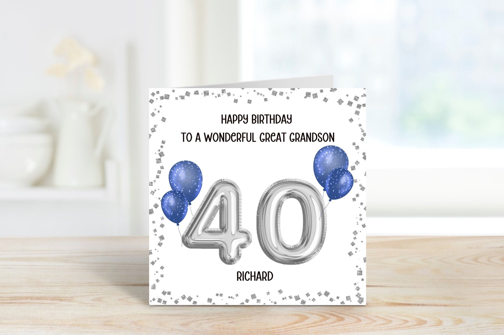 40th Birthday Card, Personalised Grandson Birthday Card, Personalised Birthday Card For Him, Great Grandson Birthday Card