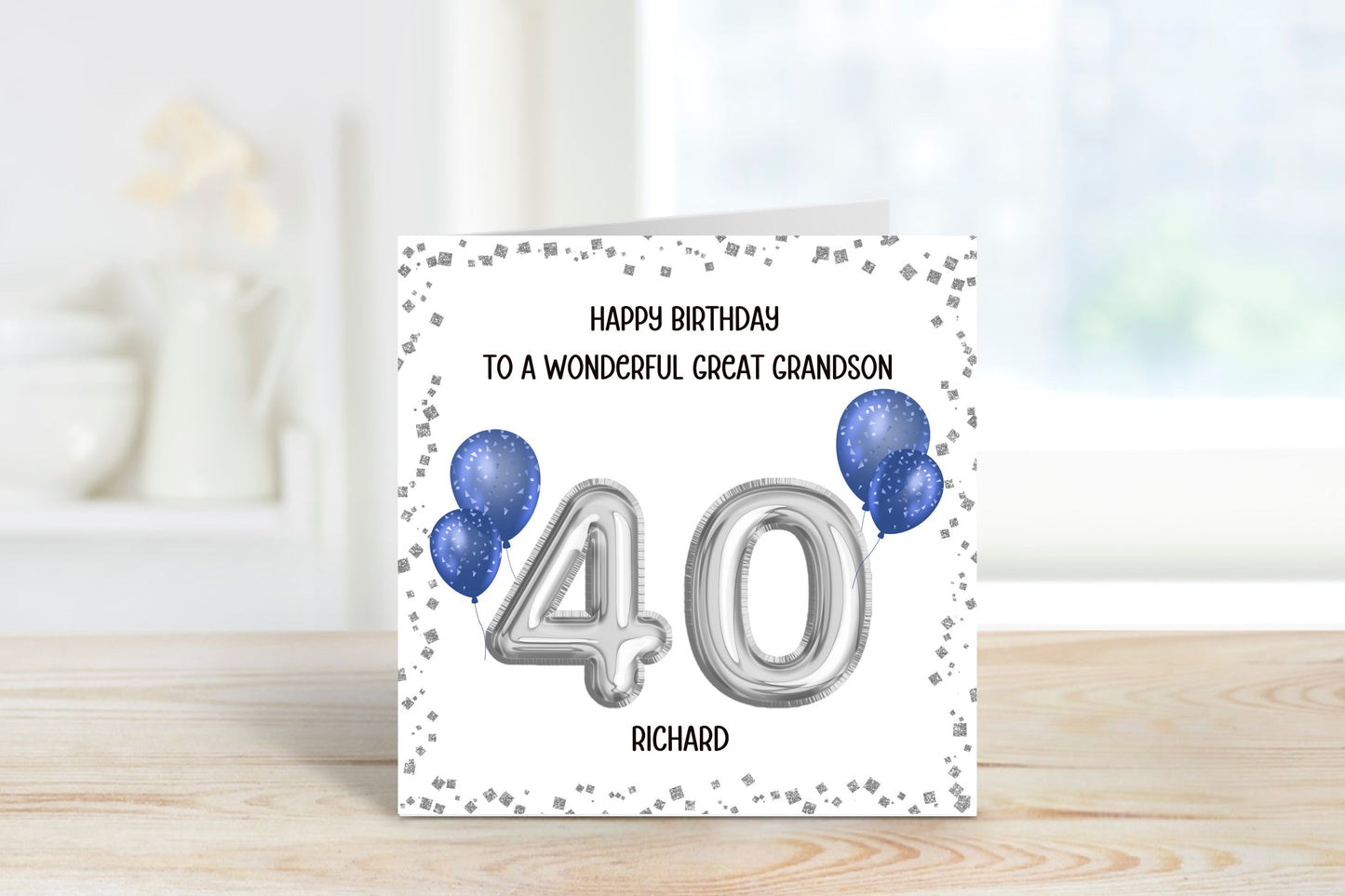 40th Birthday Card, Personalised Great Grandson Birthday Card, Personalised Birthday Card For Him, Great Grandson Birthday Card