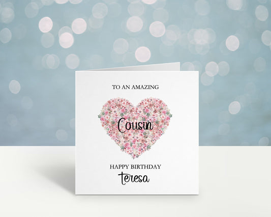 Birthday Card For Cousin Personalised Birthday Day Card For Nanna, Mum, Mam, Mom, Mummy, Mammy, Gran, Grandma, Godmother
