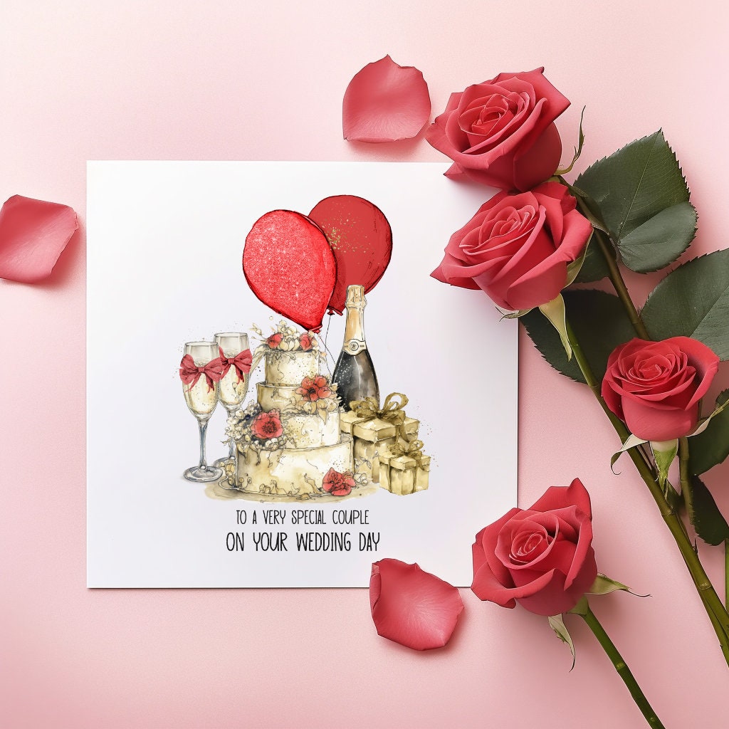 Wedding Card, Wedding Day Card For A Special Couple, Wedding Card For Bride And Groom, UnPersonalised Wedding Day Card
