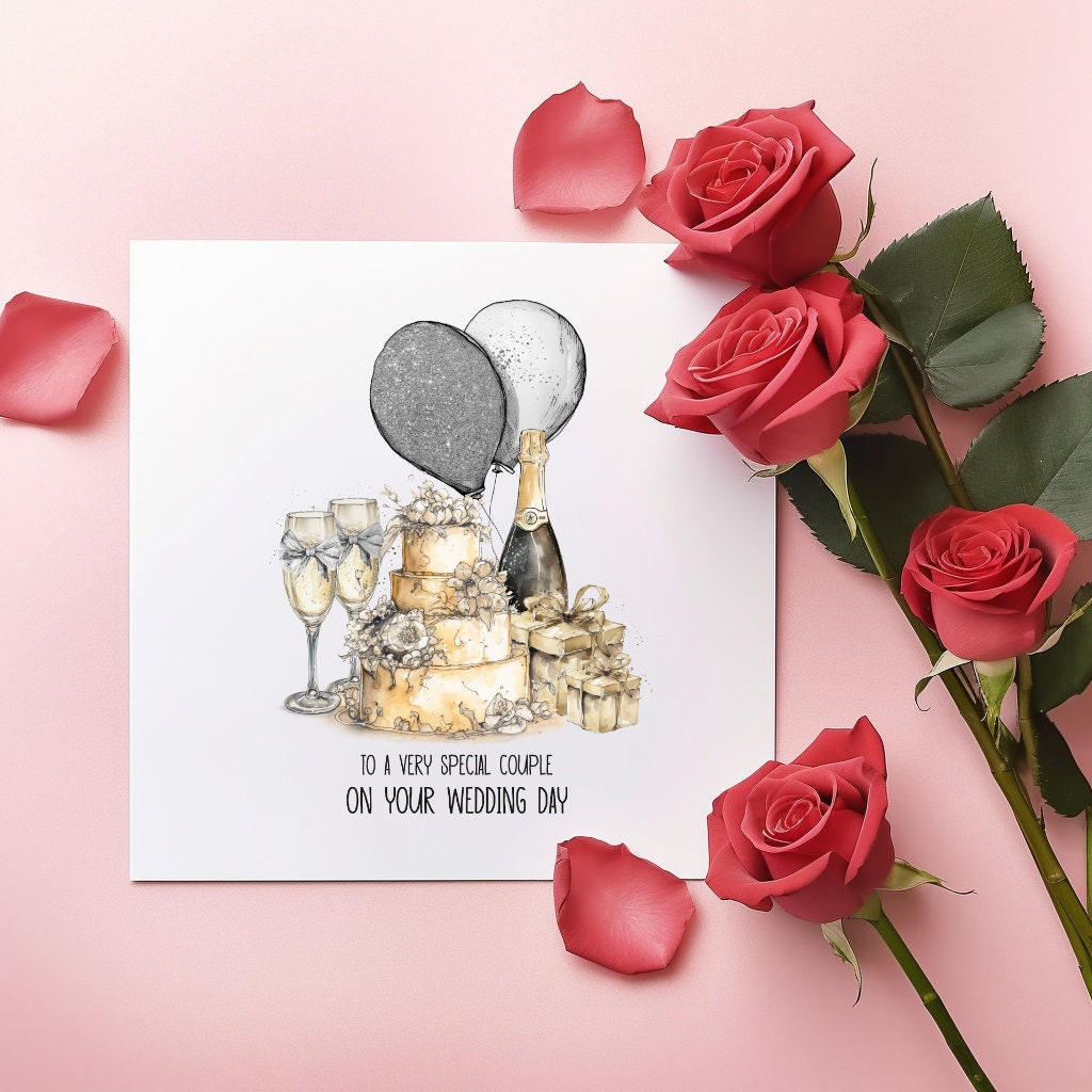 Wedding Card, Wedding Day Card For A Special Couple, Wedding Card For Bride And Groom, UnPersonalised Wedding Day Card