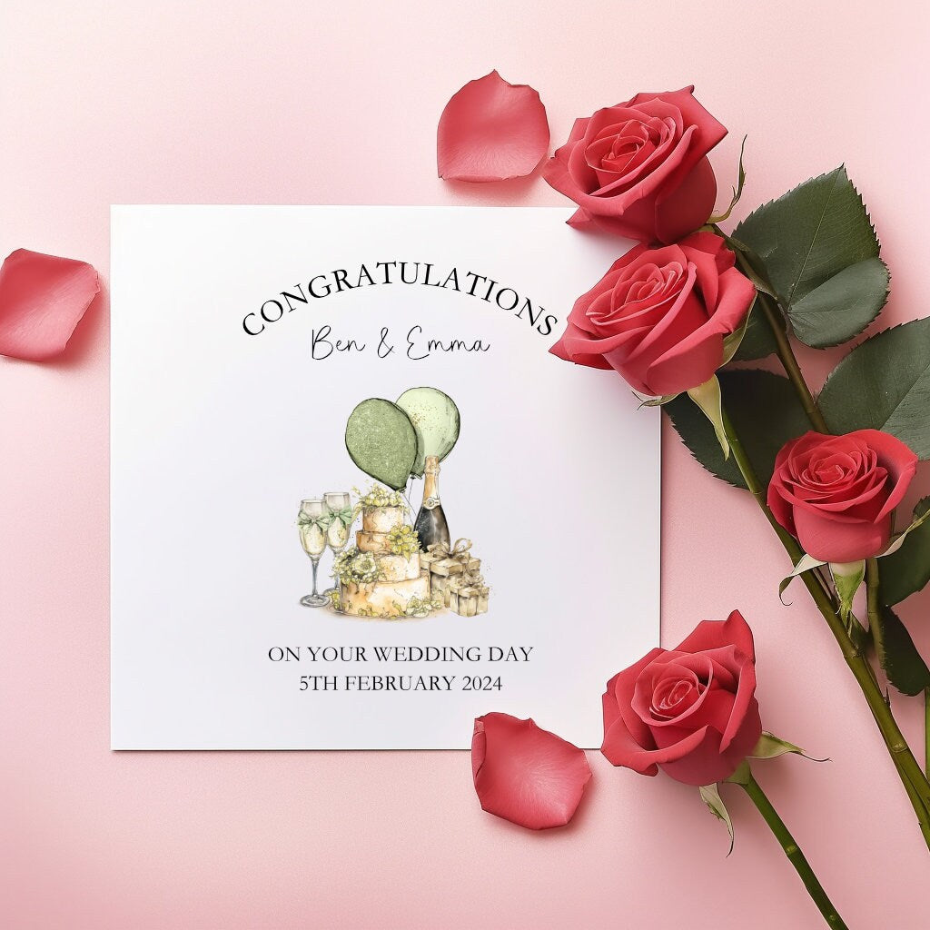 Personalised Wedding Card, Wedding Day Card For A Special Couple, Wedding Card For Bride And Groom, Wedding Day Card For Special Friends