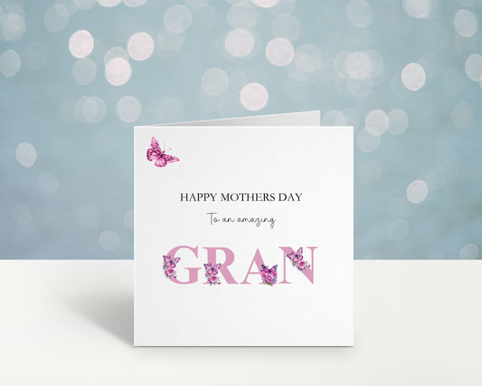 Mothers Day Card For Gran, Stepmum Gifts, Mum Mother's Day, Grandma, Great Gran, Great Granny, Nana, Nanny, Nan, Nannie