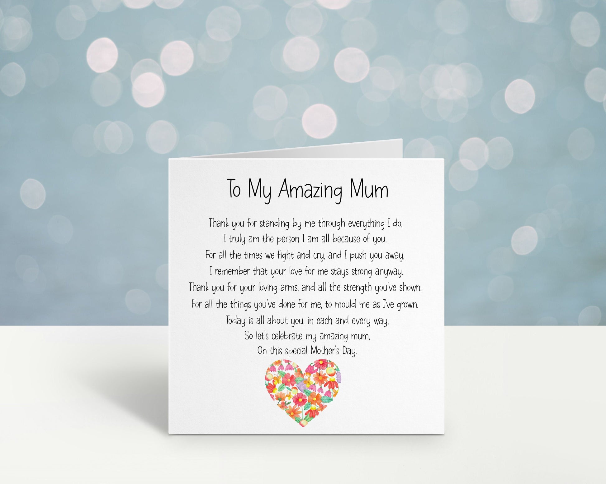 Mothers Day Card, Mothers Day Card For Mum, Mum Mother's Day Poem