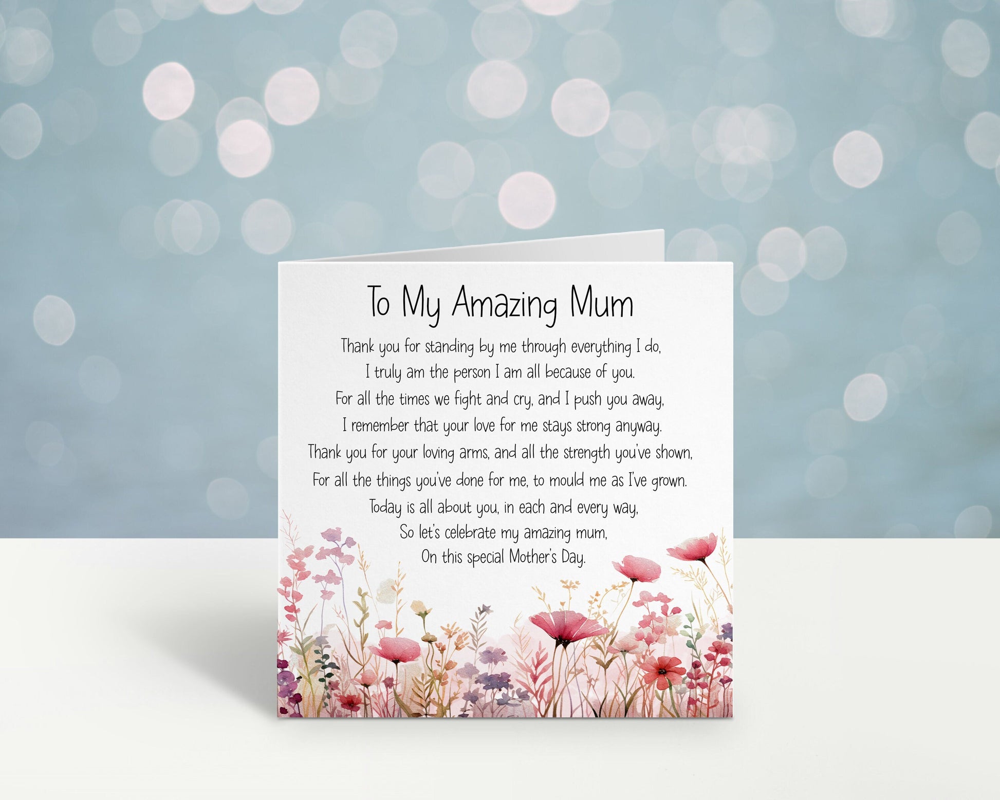 Mothers Day Card, Mothers Day Card For Mum, Mum Mother's Day Poem, Daisy Card