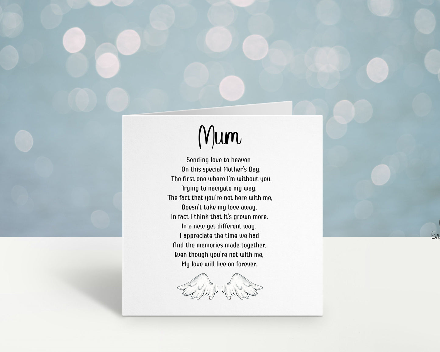 First Mother's Day Without You Card, Memorial Mothers Day Card, Mothers Day In Heaven Card, Angel Wings