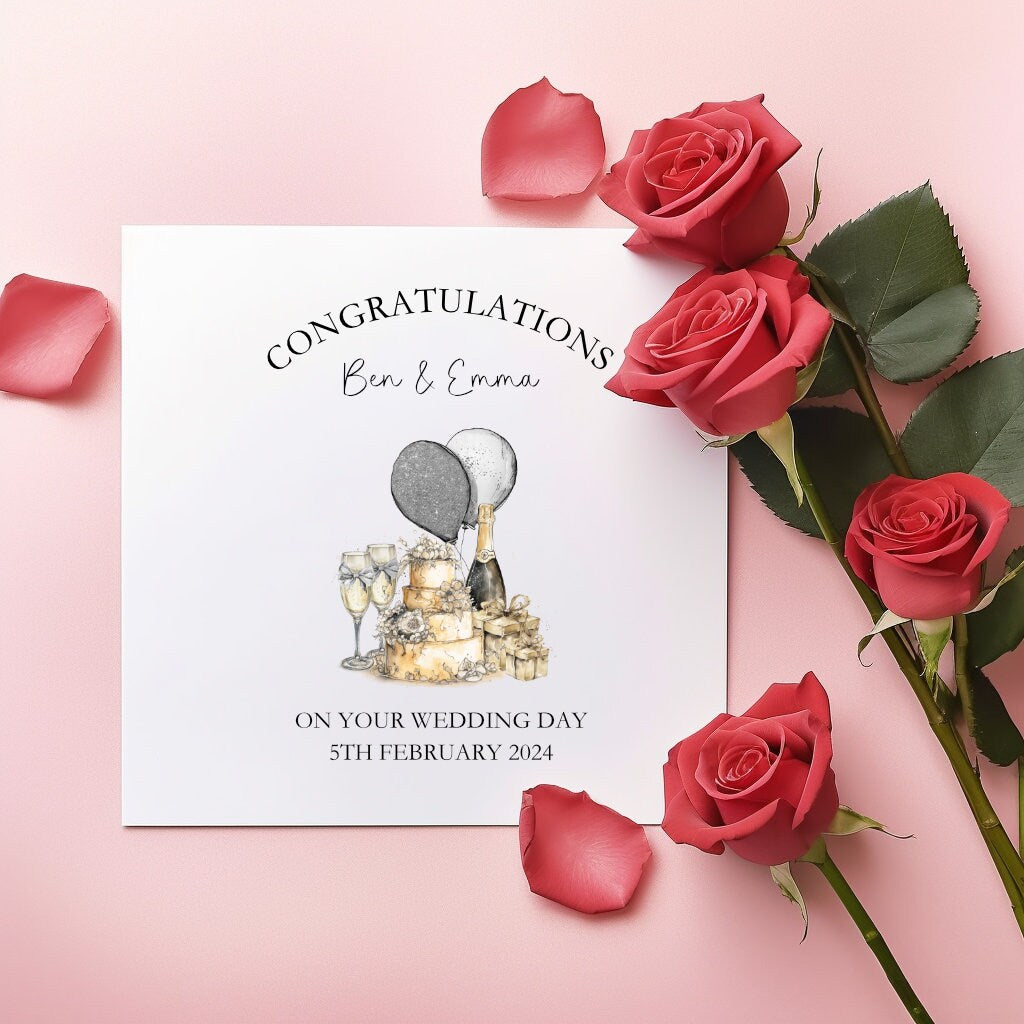 Personalised Wedding Card, Wedding Day Card For A Special Couple, Wedding Card For Bride And Groom, Wedding Day Card For Special Friends