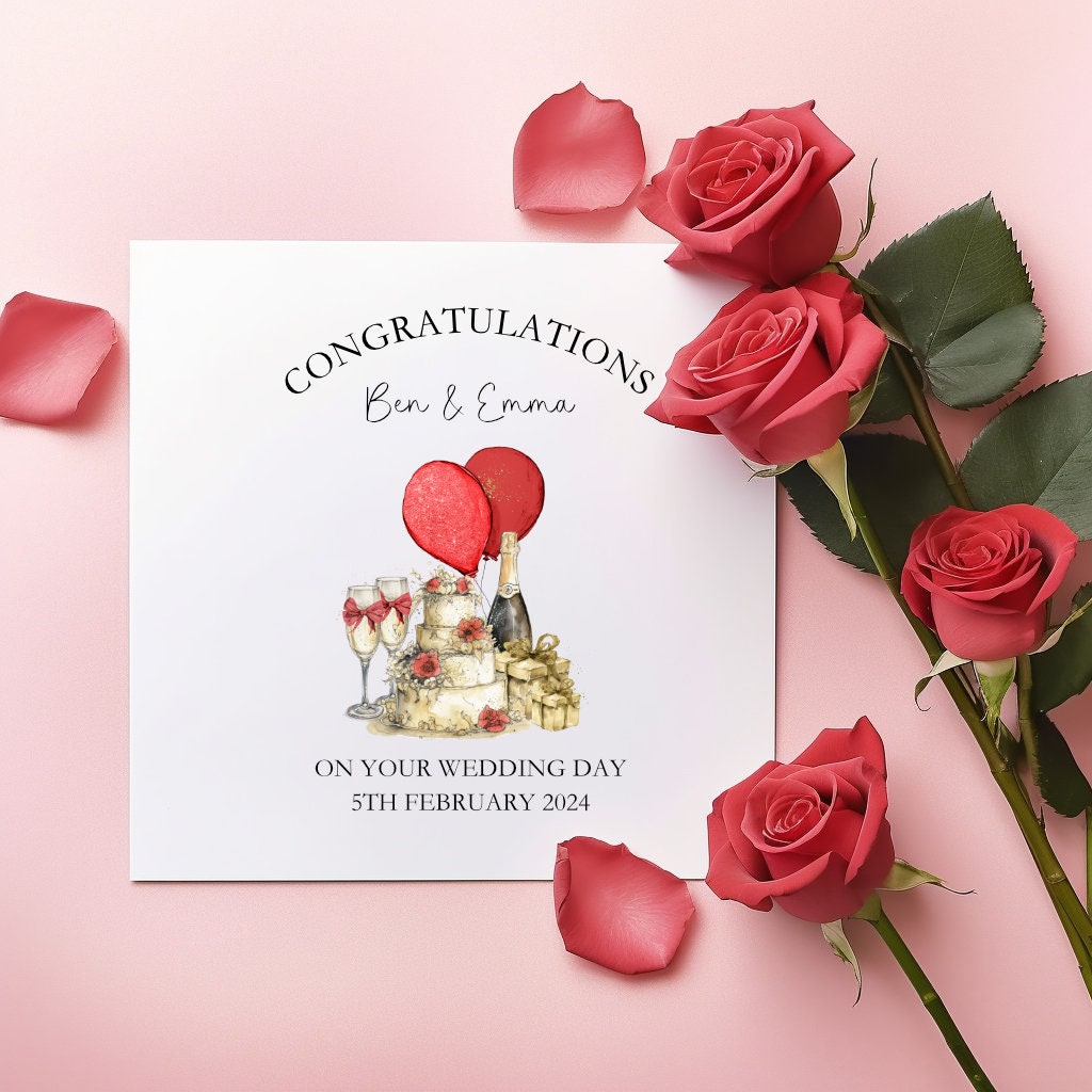 Personalised Wedding Card, Wedding Day Card For A Special Couple, Wedding Card For Bride And Groom, Wedding Day Card For Special Friends