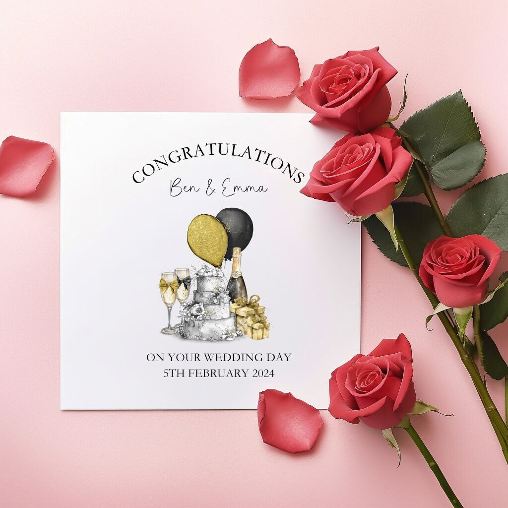 Personalised Wedding Card, Wedding Day Card For A Special Couple, Wedding Card For Bride And Groom, Wedding Day Card For Special Friends