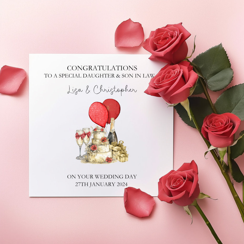 Personalised Wedding Card, Wedding Day Card For Daughter & Son In Law, Wedding Card For Bride And Groom, Wedding Day Card For Special Friend