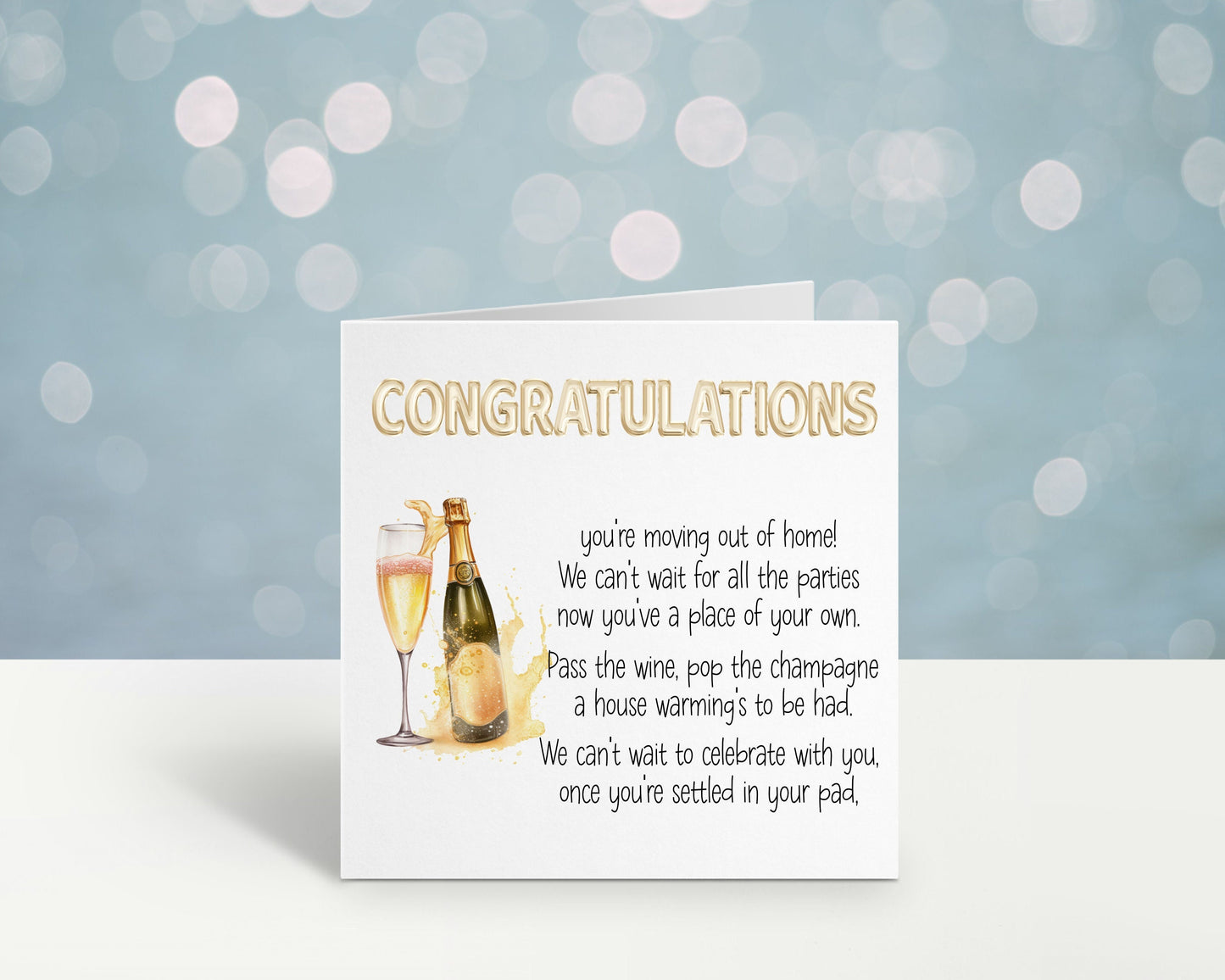 Personalised New Home Card, Moving Out Of Home Card, Congratulations On Your New Home Card, Personalised New Home Card, New Home Card