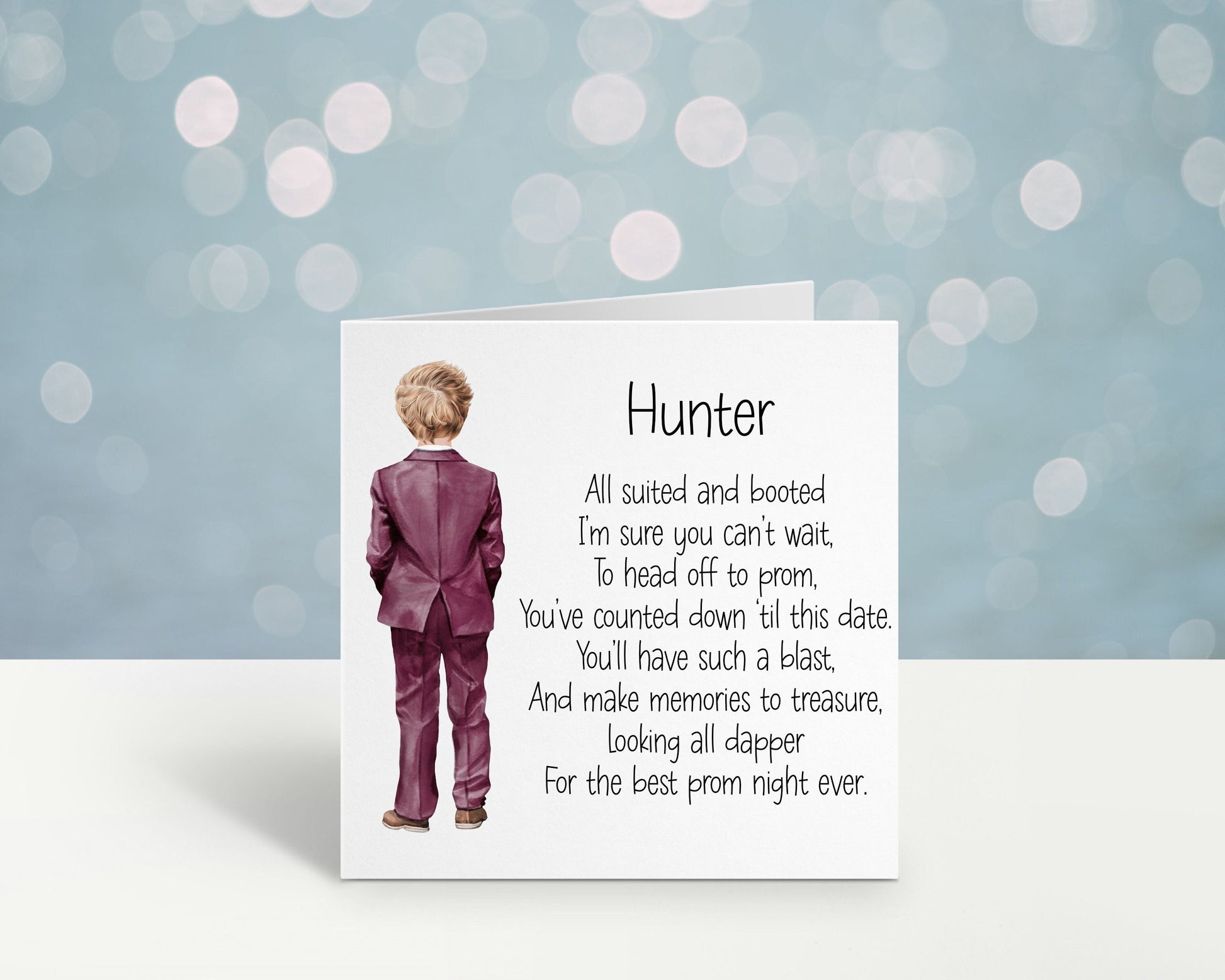 Prom Card, Personalised Card For Prom Night, Celebration Card