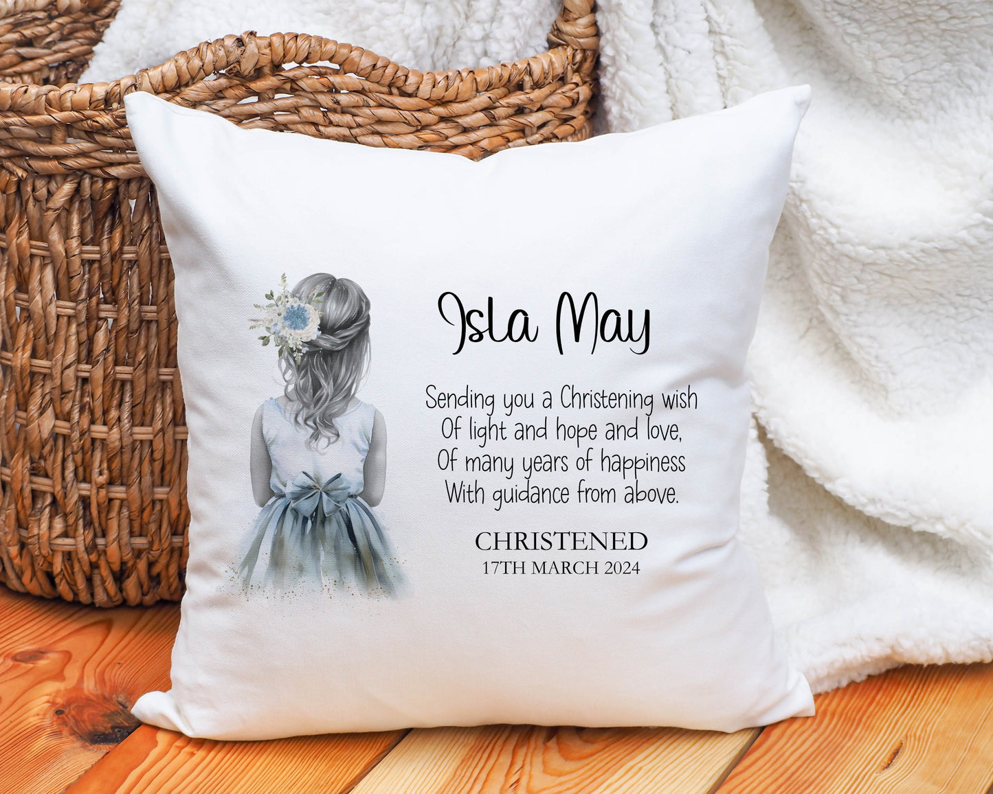 Christening Gift, Personalised Christening Gift, Christening Cushion Gift, Baptism Gift, Gift For Granddaughter, Gift For Daughter