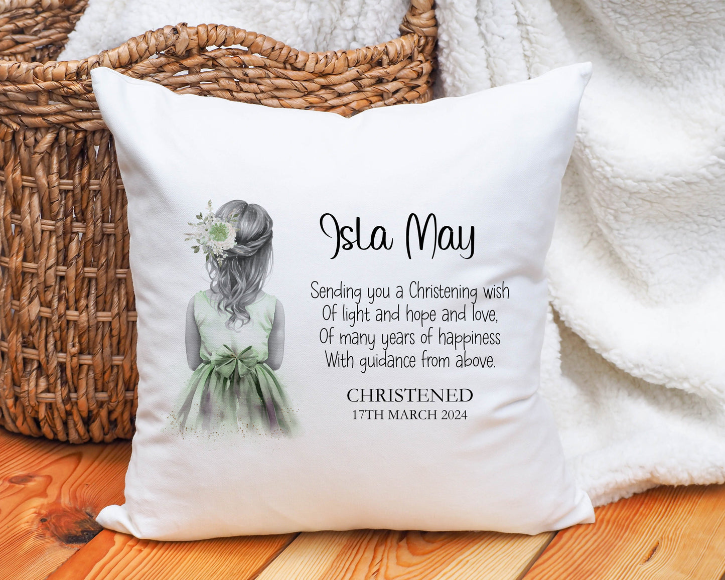 Christening Gift, Personalised Christening Gift, Christening Cushion Gift, Baptism Gift, Gift For Granddaughter, Gift For Daughter