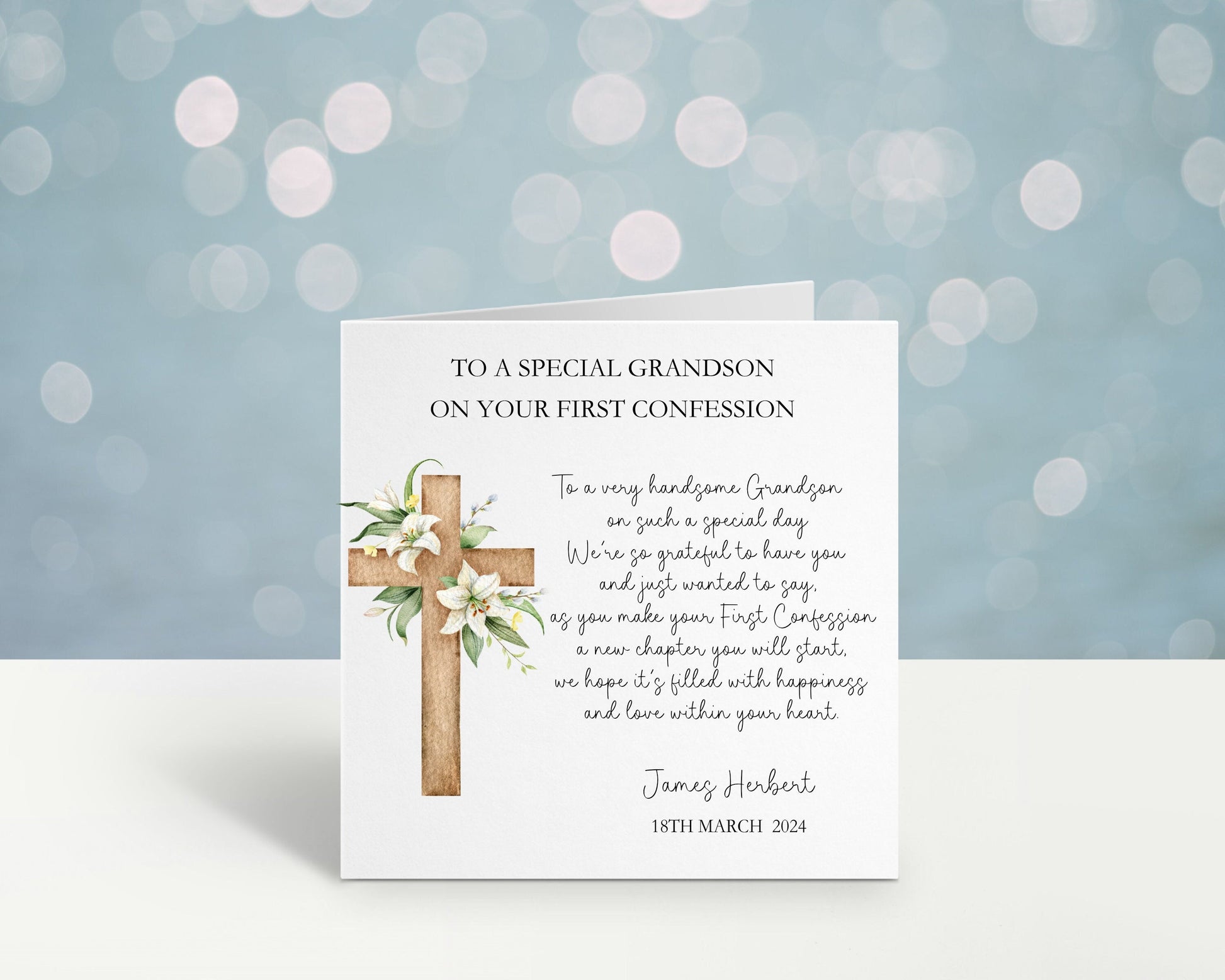 Personalised 1st Confession Card, 1st Confession Card For Son, Confession Card Great Grandson, Confession Card For A Special Little Boy