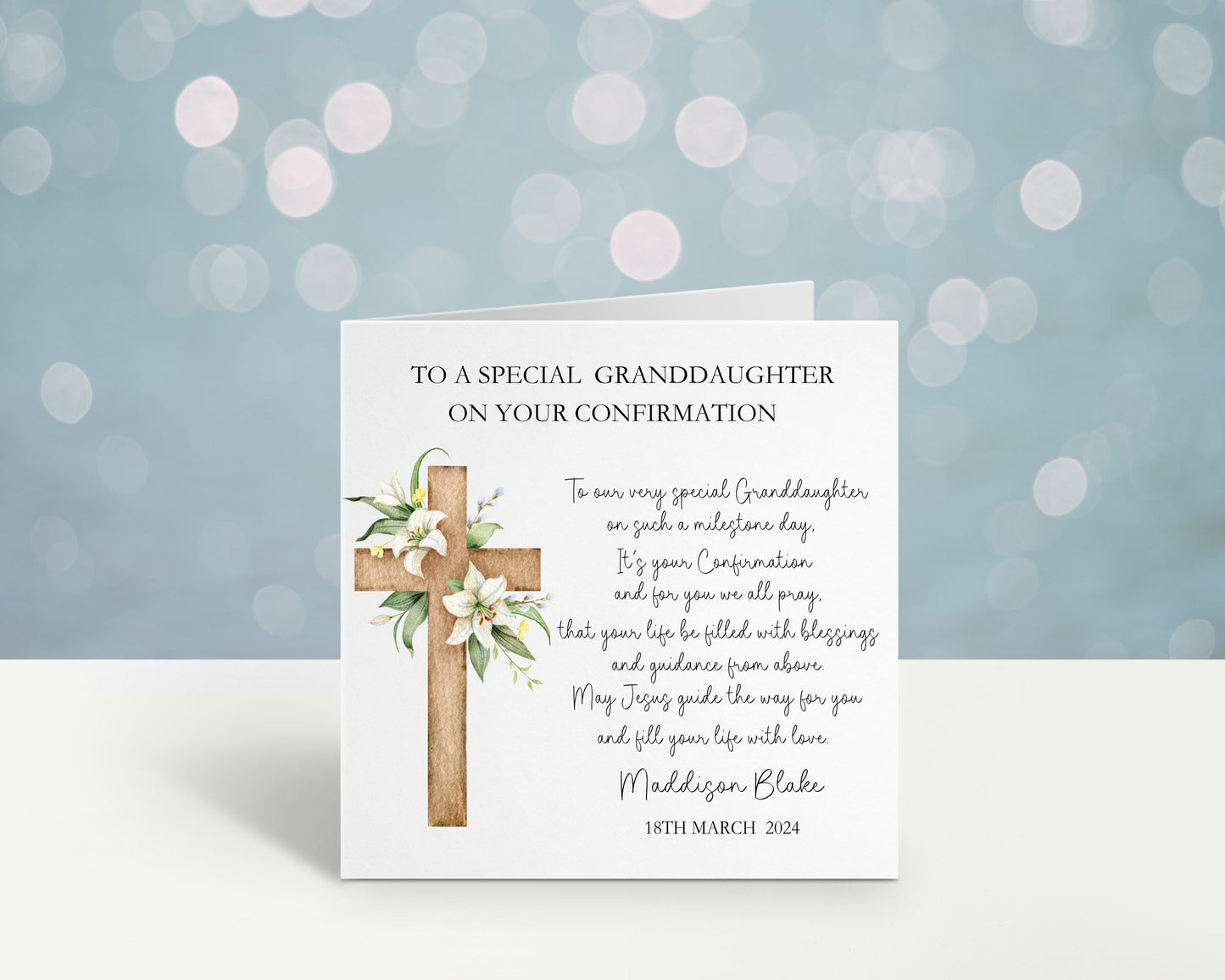 Personalised Confirmation Day Card, Confirmation Day Card For Daughter, Confirmation Card Great Granddaughter, Confirmation Granddaughter