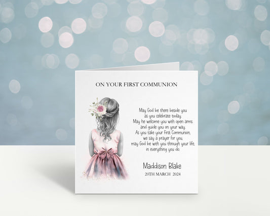 Personalised Communion Card, 1st Communion Card For Daughter, Communion Card For Granddaughter