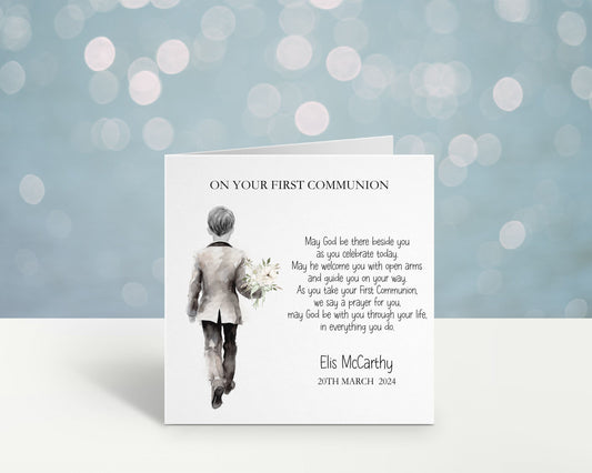 Personalised Communion Card, 1st Communion Card For Son, Communion Card For Grandson, Nephew