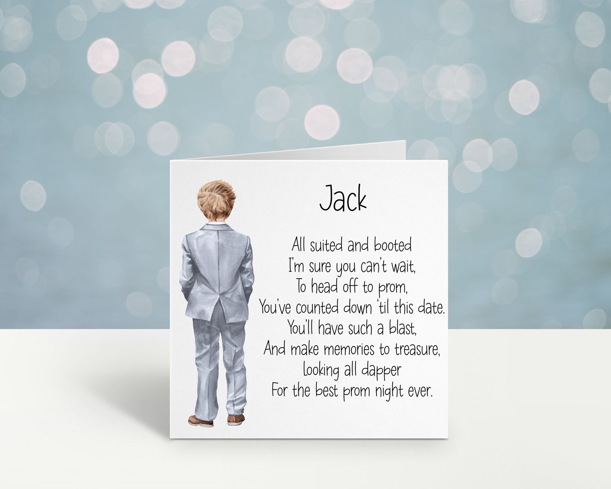 Prom Card, Personalised Card For Prom Night, Celebration Card