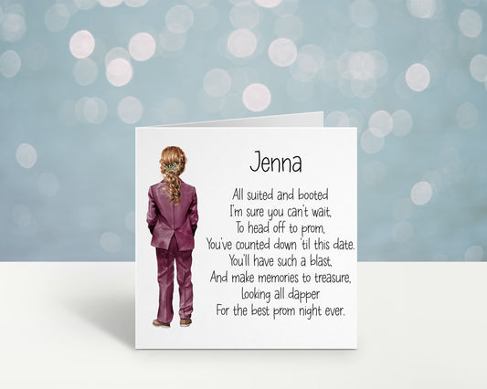 Prom Card, Personalised Card For Prom Night, Celebration Card