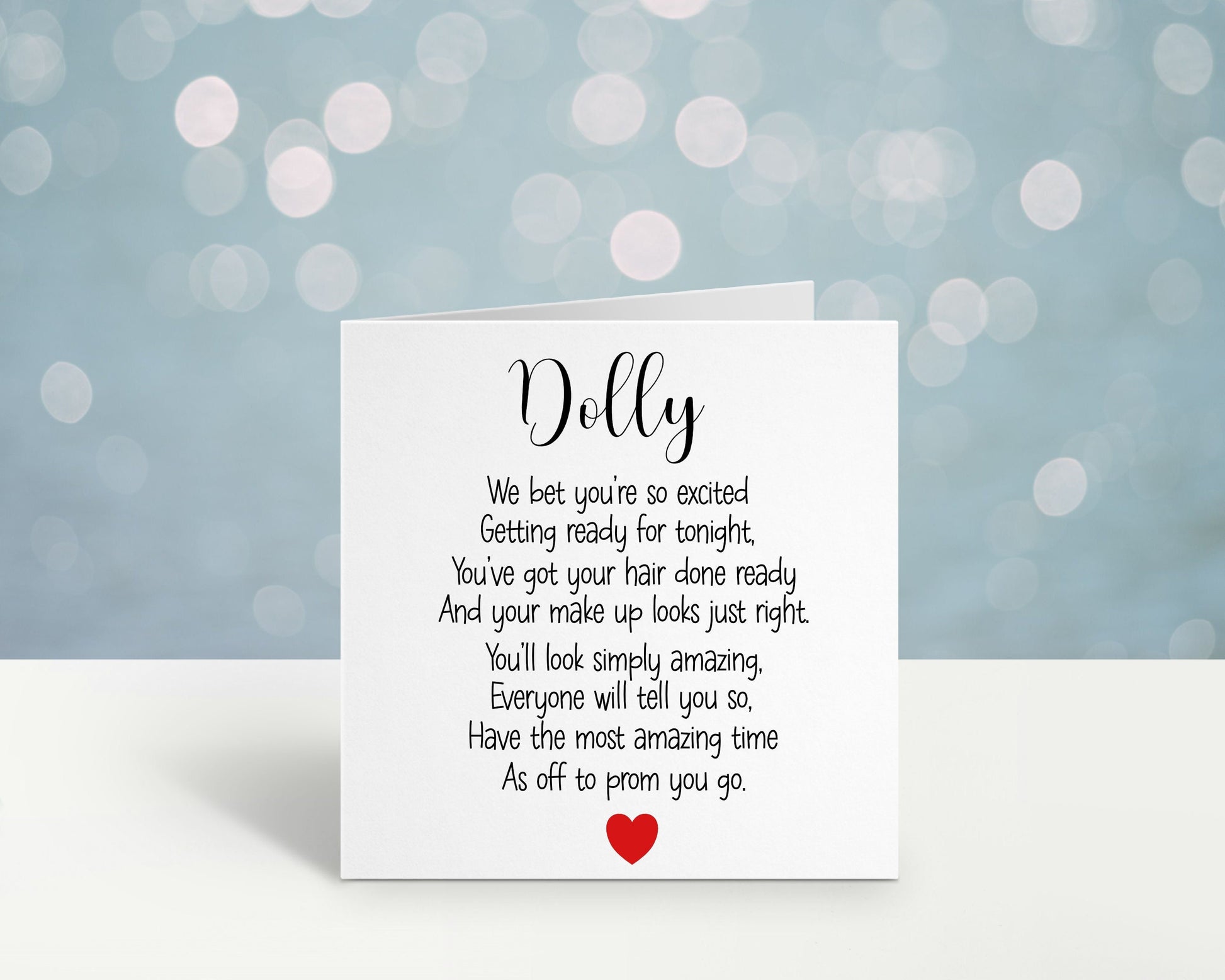 Prom Card, Personalised Card For Prom Night, Celebration Card
