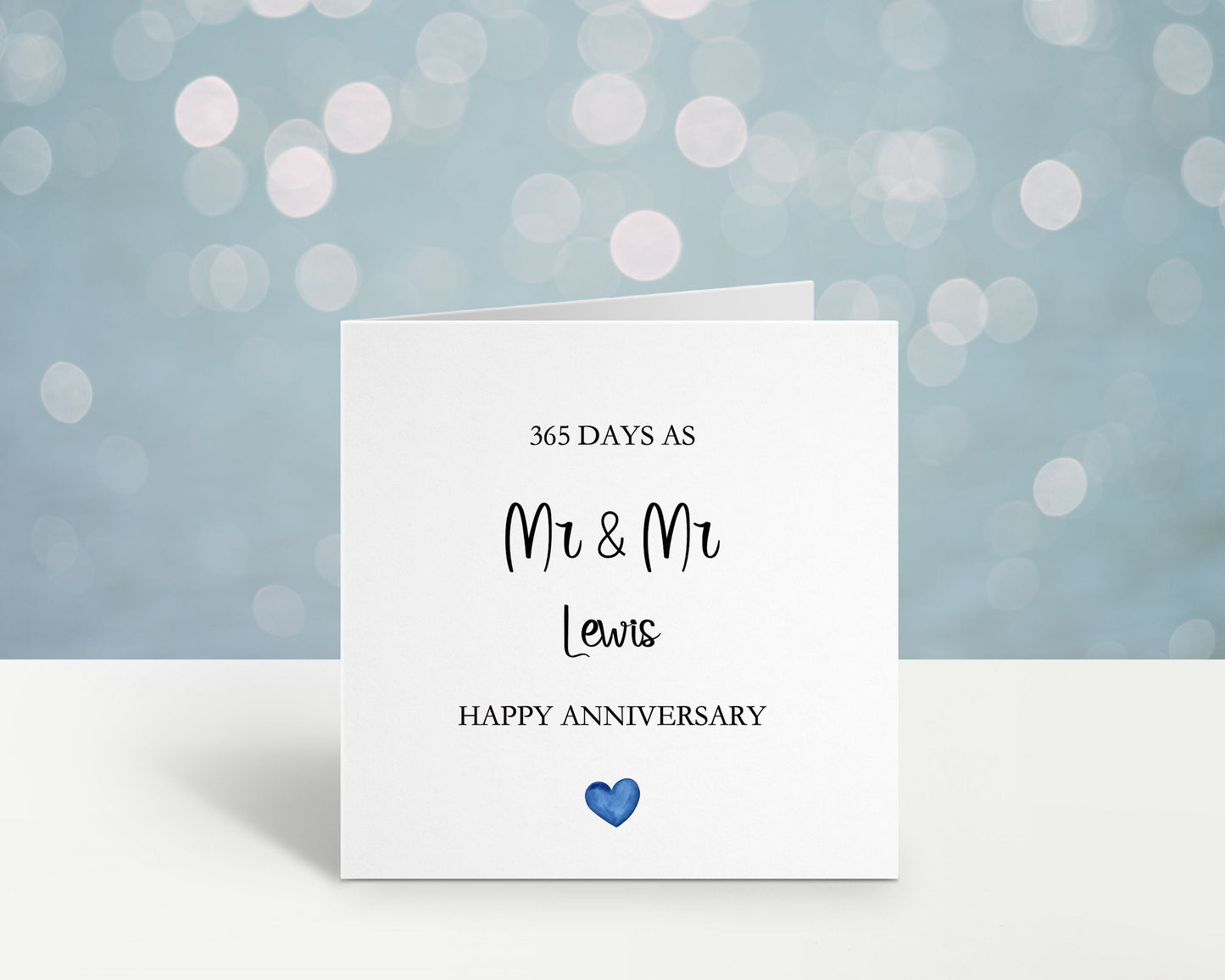 1st Anniversary Card, Personalised First Wedding Anniversary Card, 365 Days Married, Mr & Mrs Card, Mr And Mr Card, Mrs And Mrs Card