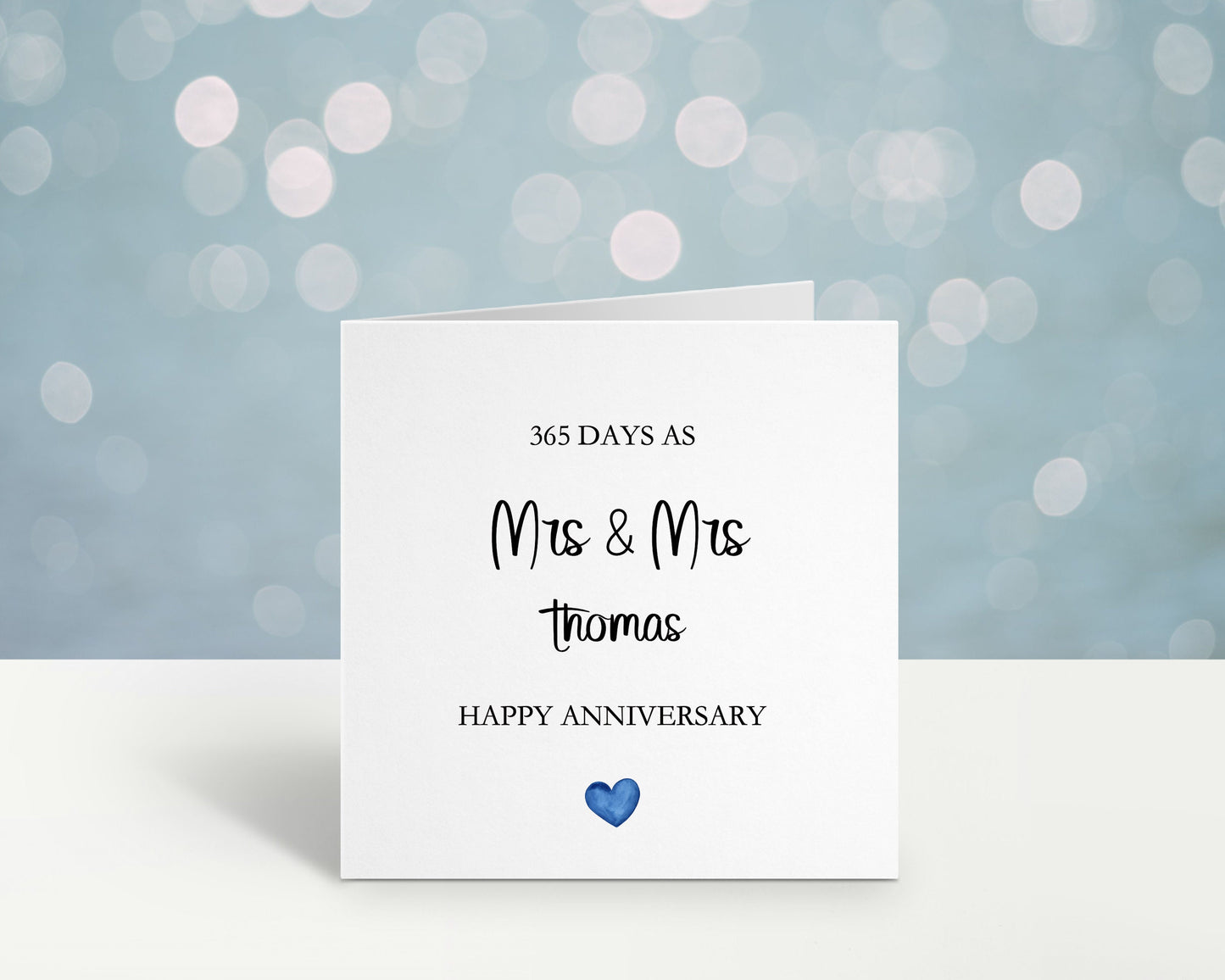 1st Anniversary Card, Personalised First Wedding Anniversary Card, 365 Days Married, Mr & Mrs Card, Mr And Mr Card, Mrs And Mrs Card