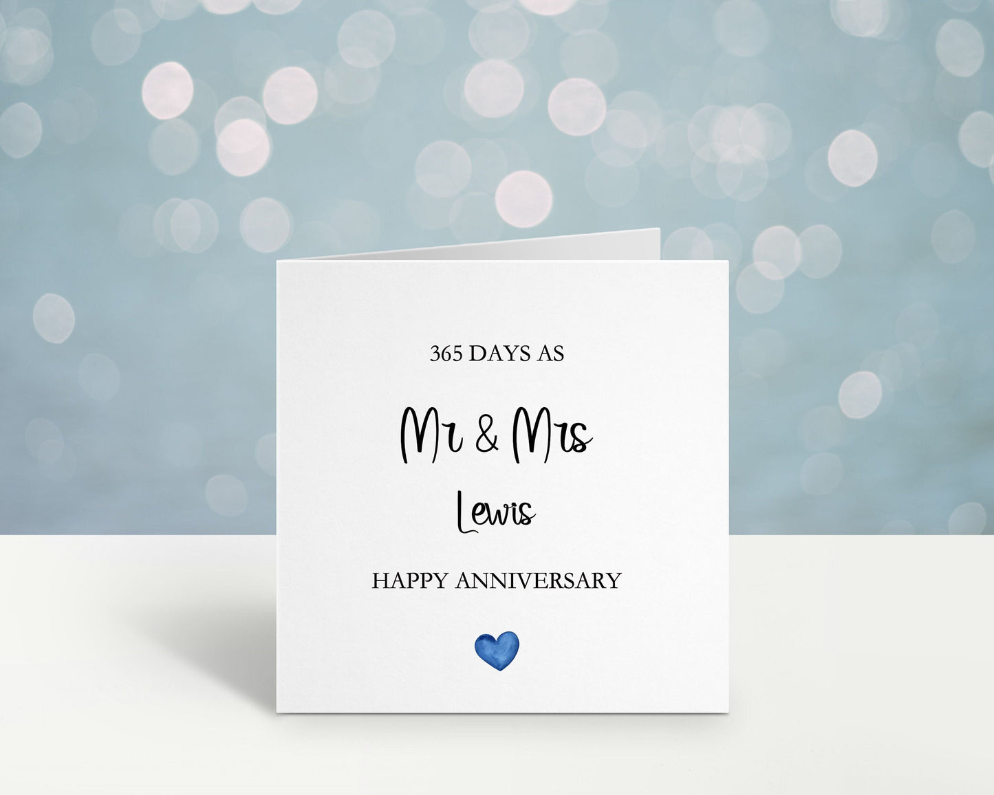 1st Anniversary Card, Personalised First Wedding Anniversary Card, 365 Days Married, Mr & Mrs Card, Mr And Mr Card, Mrs And Mrs Card