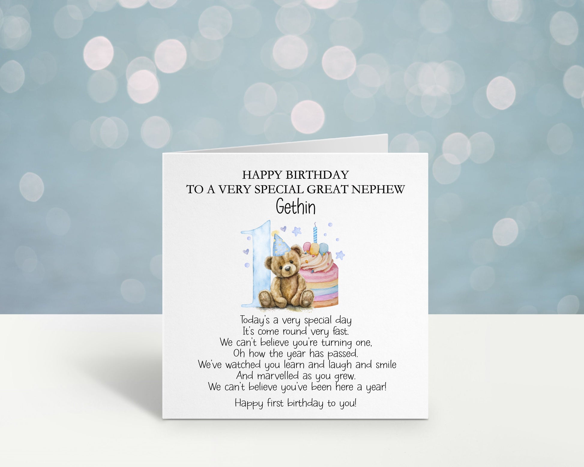 Personalised First Birthday Card For A Special Little Boy, Special Little Girl, 1st Birthday Card Grandson, Son, 1st Birthday Poem