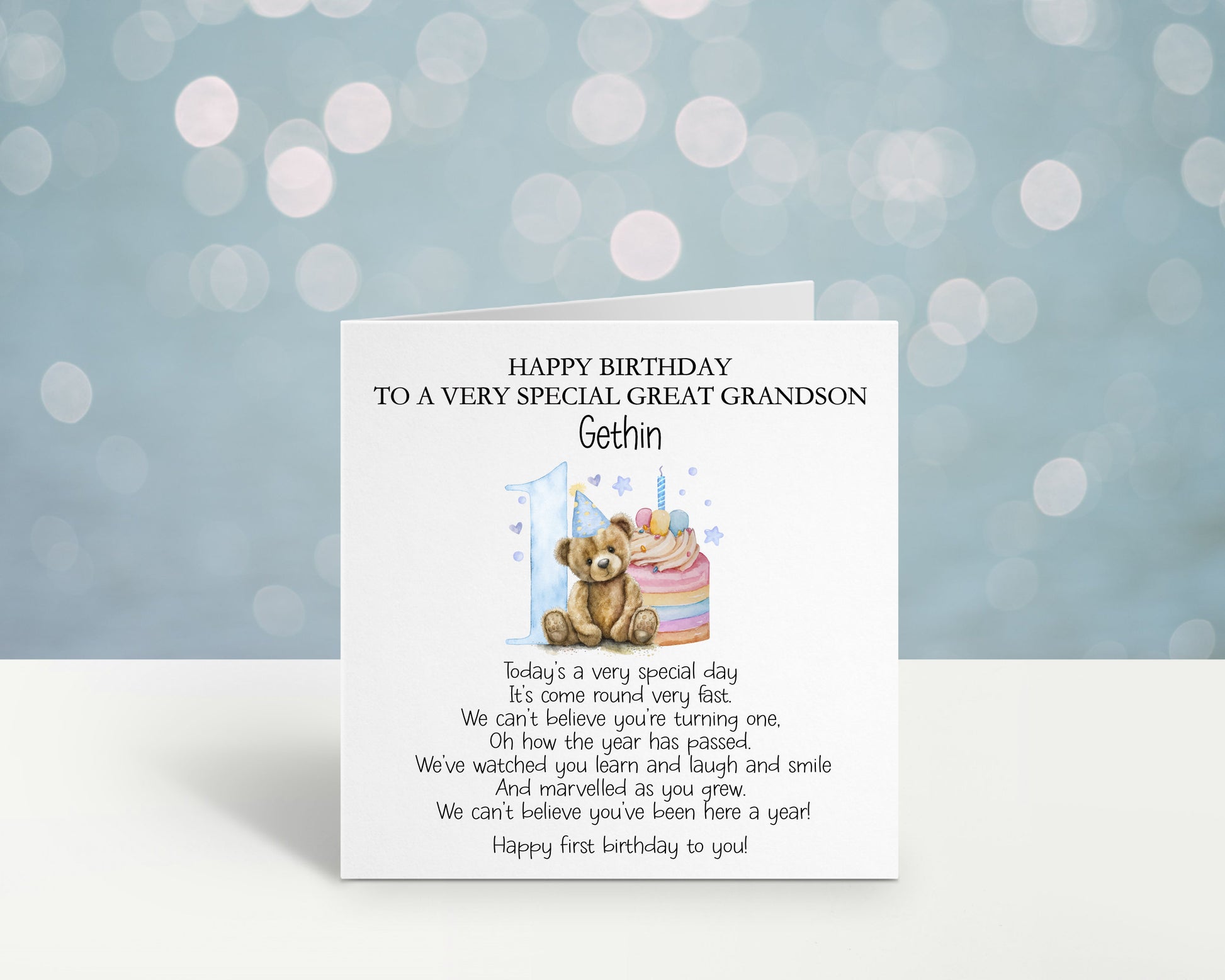 Personalised First Birthday Card For A Special Little Boy, Special Little Girl, 1st Birthday Card Grandson, Son, 1st Birthday Poem