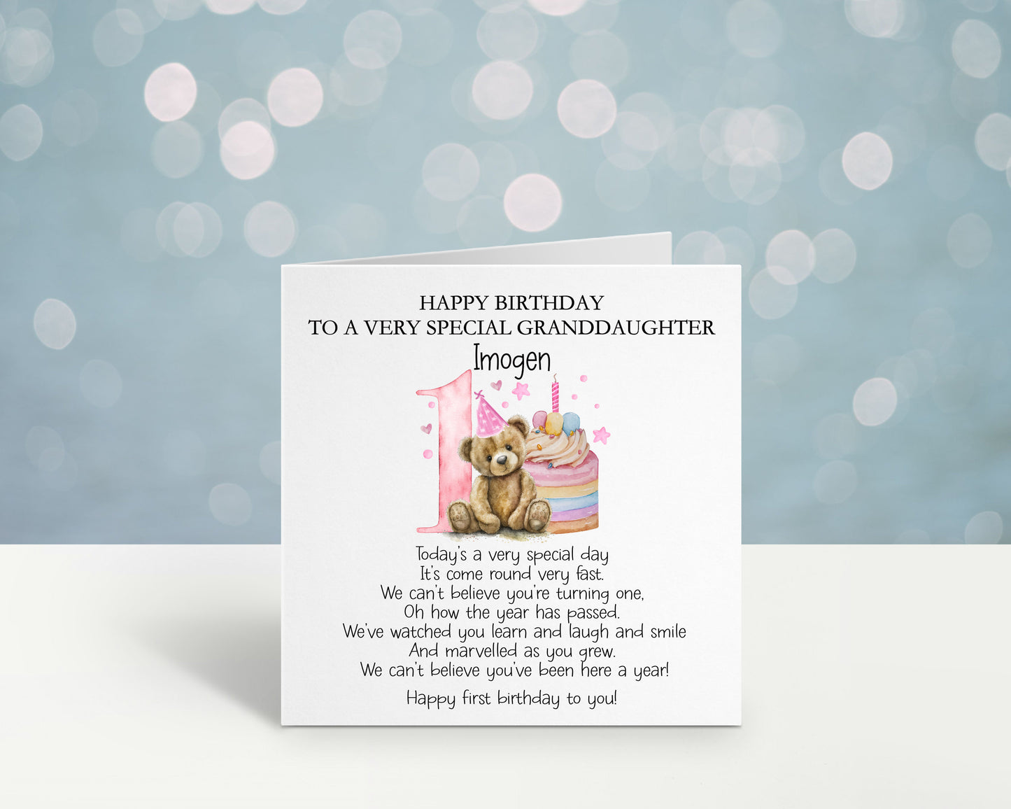 Personalised First Birthday Card For A Special Little Boy, Special Little Girl, 1st Birthday Card Grandson, Son, 1st Birthday Poem