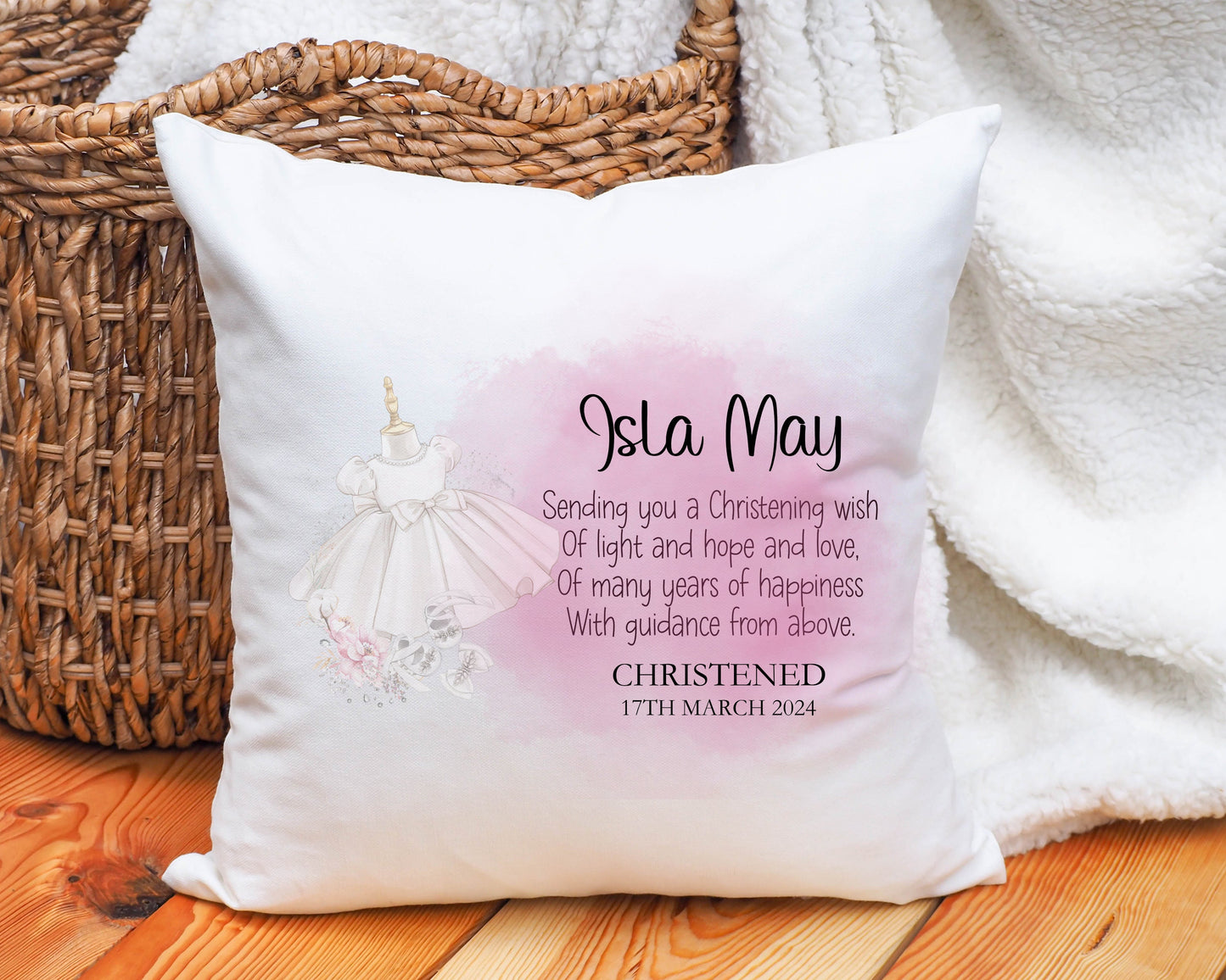 Christening Gift, Personalised Christening Gift, Christening Cushion Gift, Baptism Gift, Gift For Granddaughter, Gift For Daughter