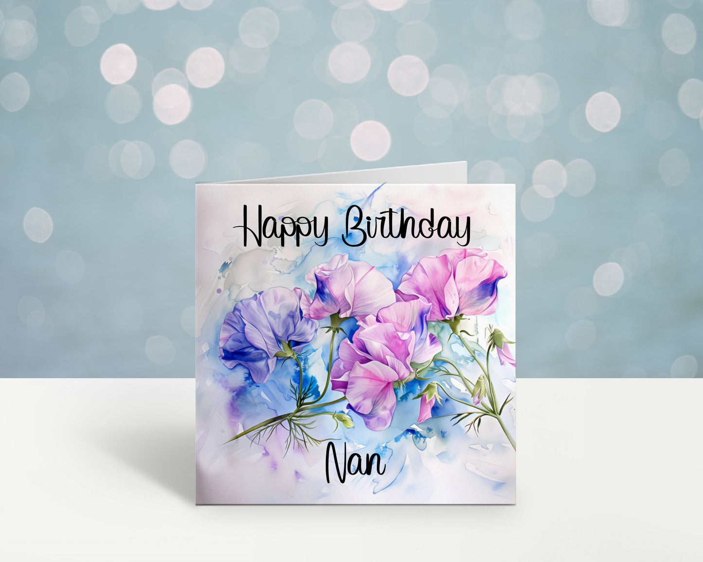Sister Birthday Card, Personalised Mum Birthday Card For Her, Sweetpea Birthday Card, Card For Nanny, Card For Grandma, Card For Nan
