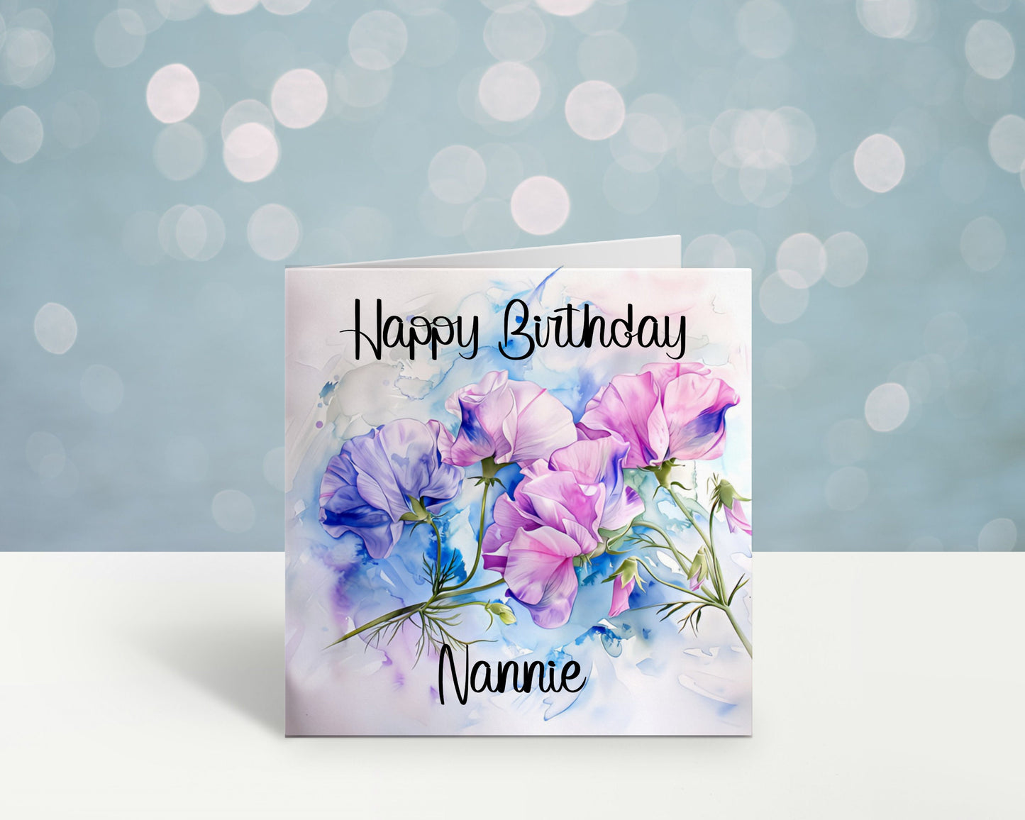 Mum Birthday Card, Personalised Mum Birthday Card For Her, Sweetpea Birthday Card, Card For Nanny, Card For Grandma, Card For Nan