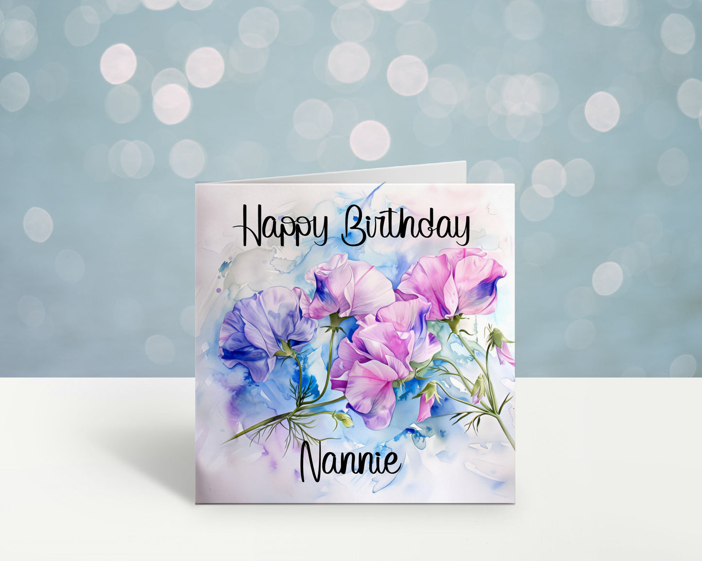Nan Birthday Card, Personalised Mum Birthday Card For Her, Sweetpea Birthday Card, Card For Nanny, Card For Grandma, Card For Nan
