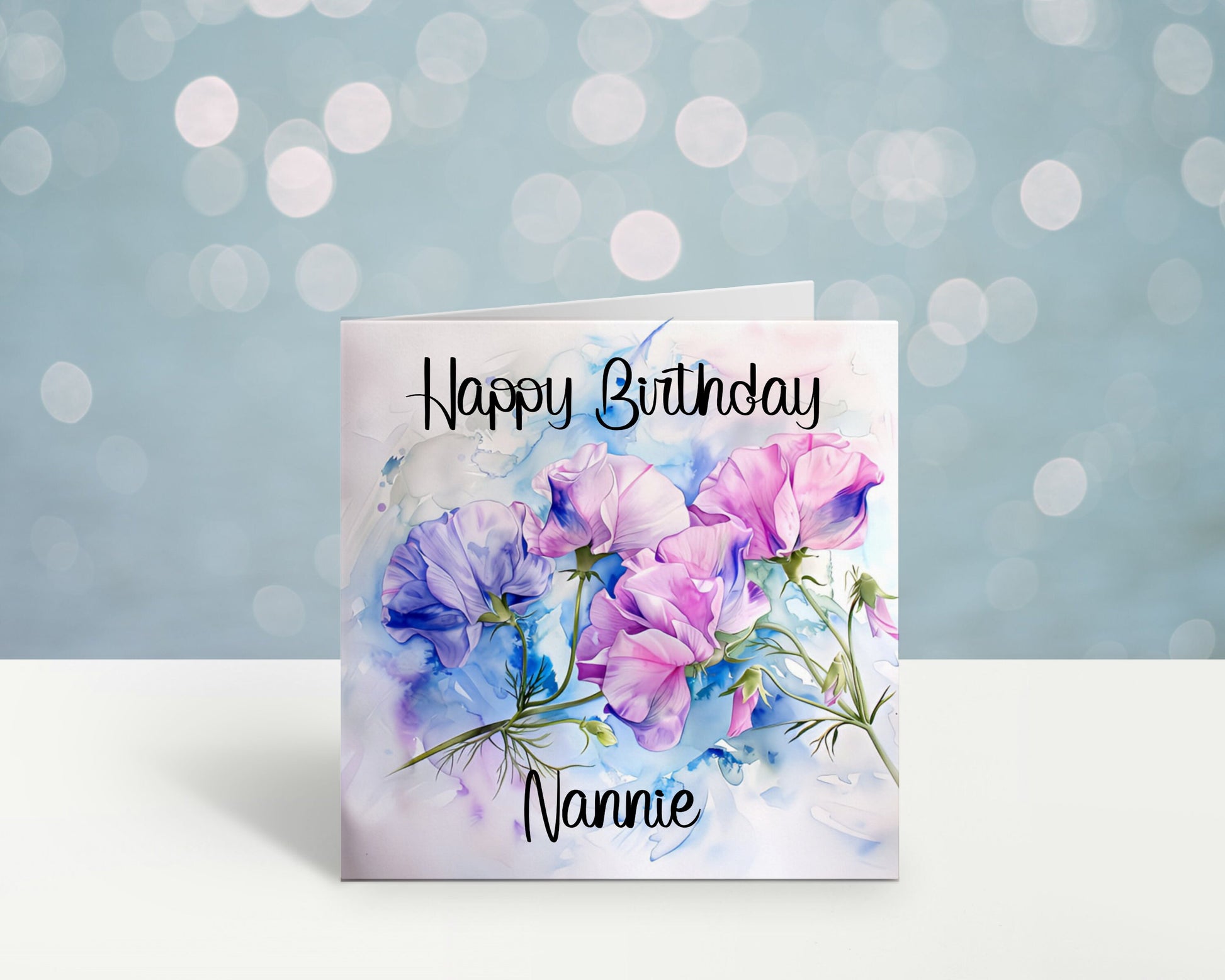 Nan Birthday Card, Personalised Mum Birthday Card For Her, Sweetpea Birthday Card, Card For Nanny, Card For Grandma, Card For Nan