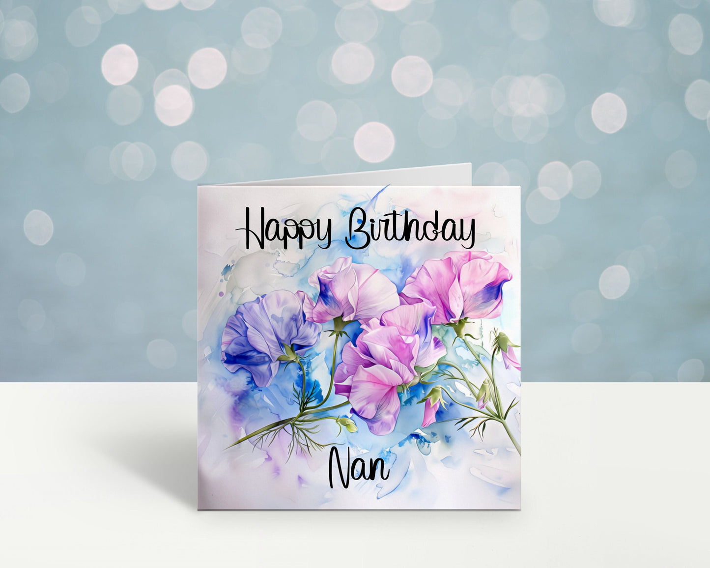Nan Birthday Card, Personalised Mum Birthday Card For Her, Sweetpea Birthday Card, Card For Nanny, Card For Grandma, Card For Nan