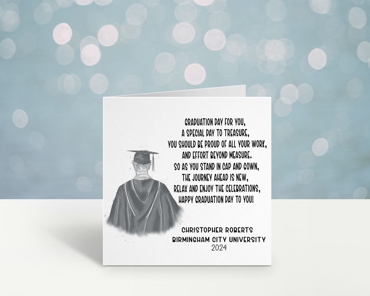 Graduation Card, Personalised Graduation Card For Him, Graduation Card With Poem