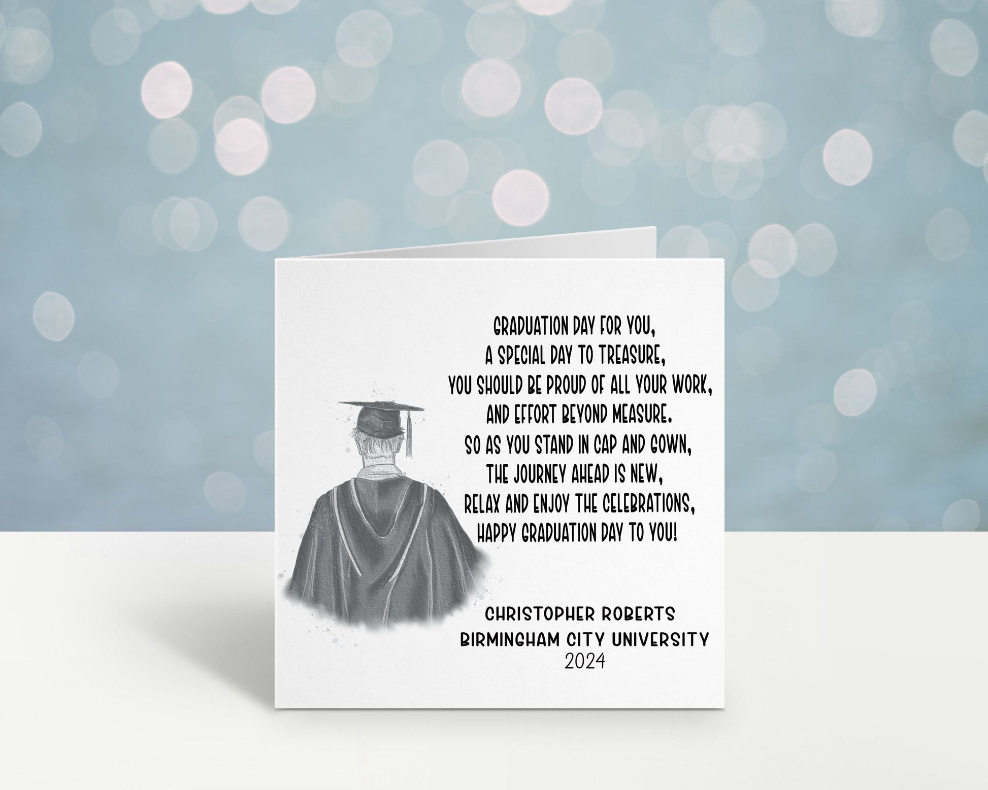 Graduation Card, Personalised Graduation Card For Him, Graduation Card With Poem