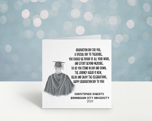 Graduation Card, Personalised Graduation Card For Him, Graduation Card With Poem