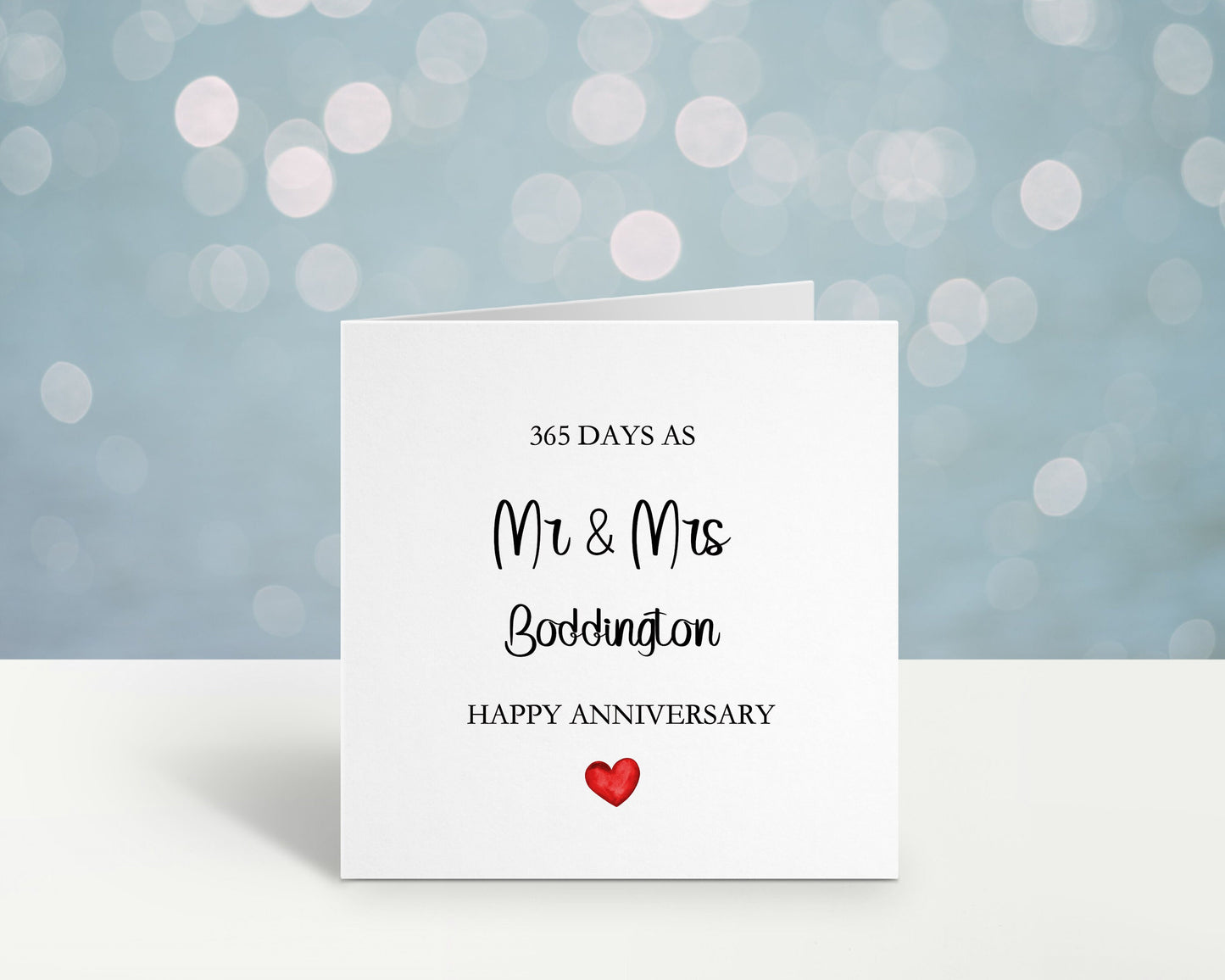 1st Anniversary Card, Personalised First Wedding Anniversary Card, 365 Days Married, Mr & Mrs Card, Mr And Mr Card, Mrs And Mrs Card