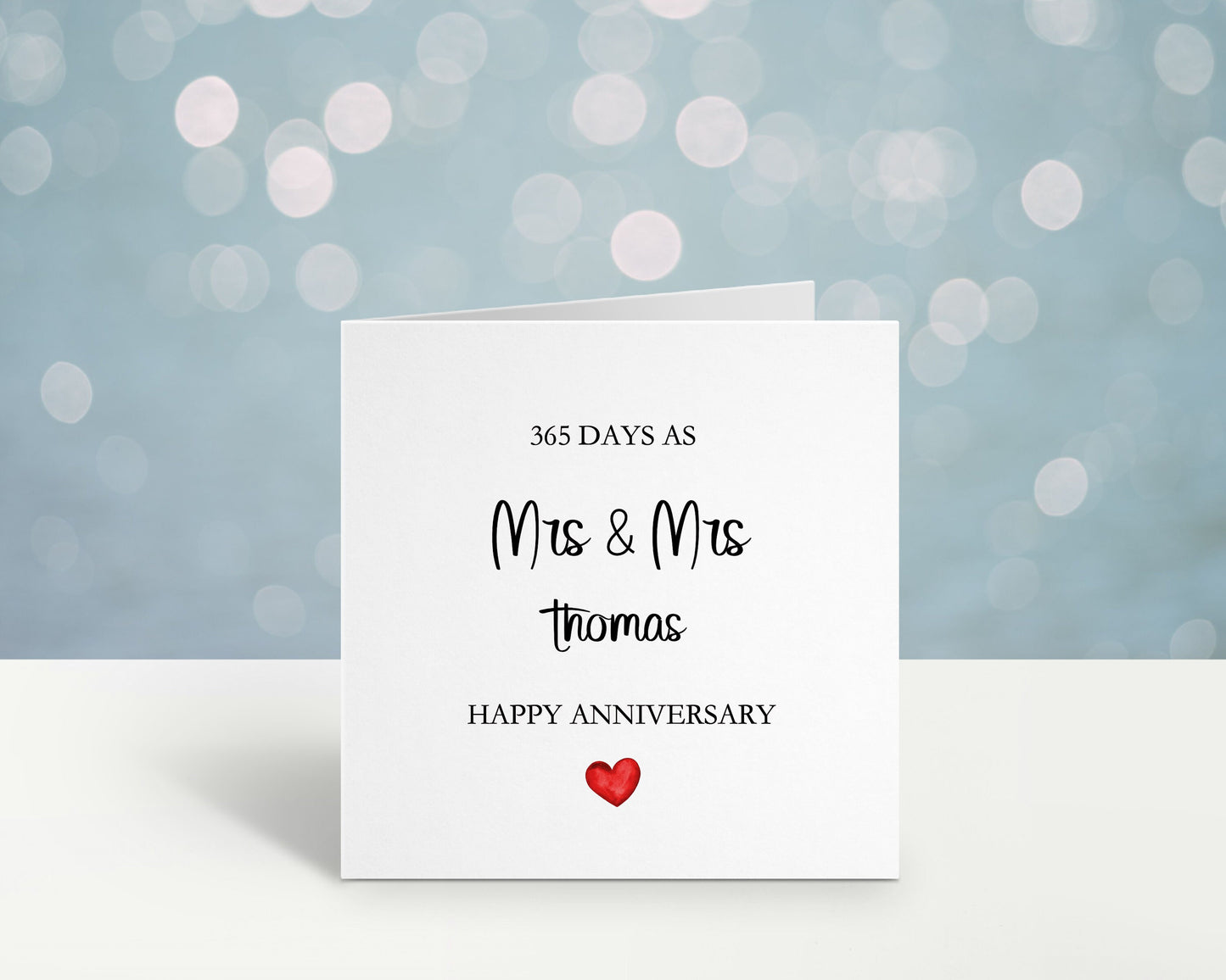 1st Anniversary Card, Personalised First Wedding Anniversary Card, 365 Days Married, Mr & Mrs Card, Mr And Mr Card, Mrs And Mrs Card