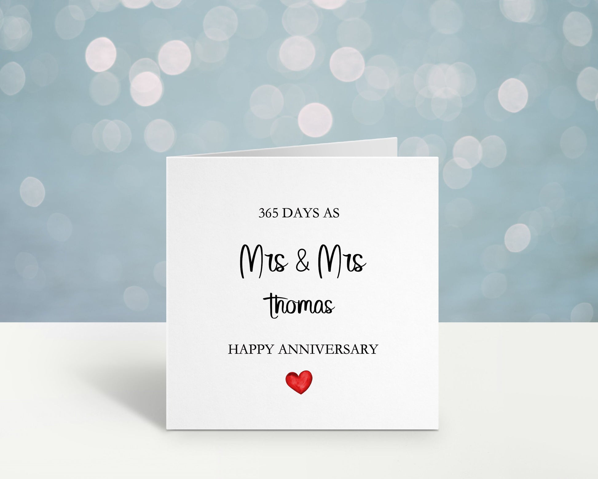 1st Anniversary Card, Personalised First Wedding Anniversary Card, 365 Days Married, Mr & Mrs Card, Mr And Mr Card, Mrs And Mrs Card